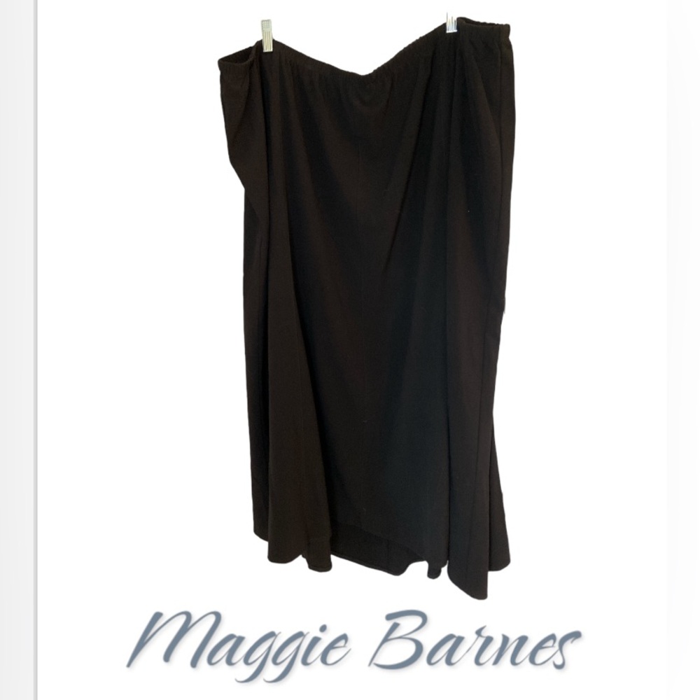 4X Maggie Barnes Flowy Black Maxi A-line Skirt